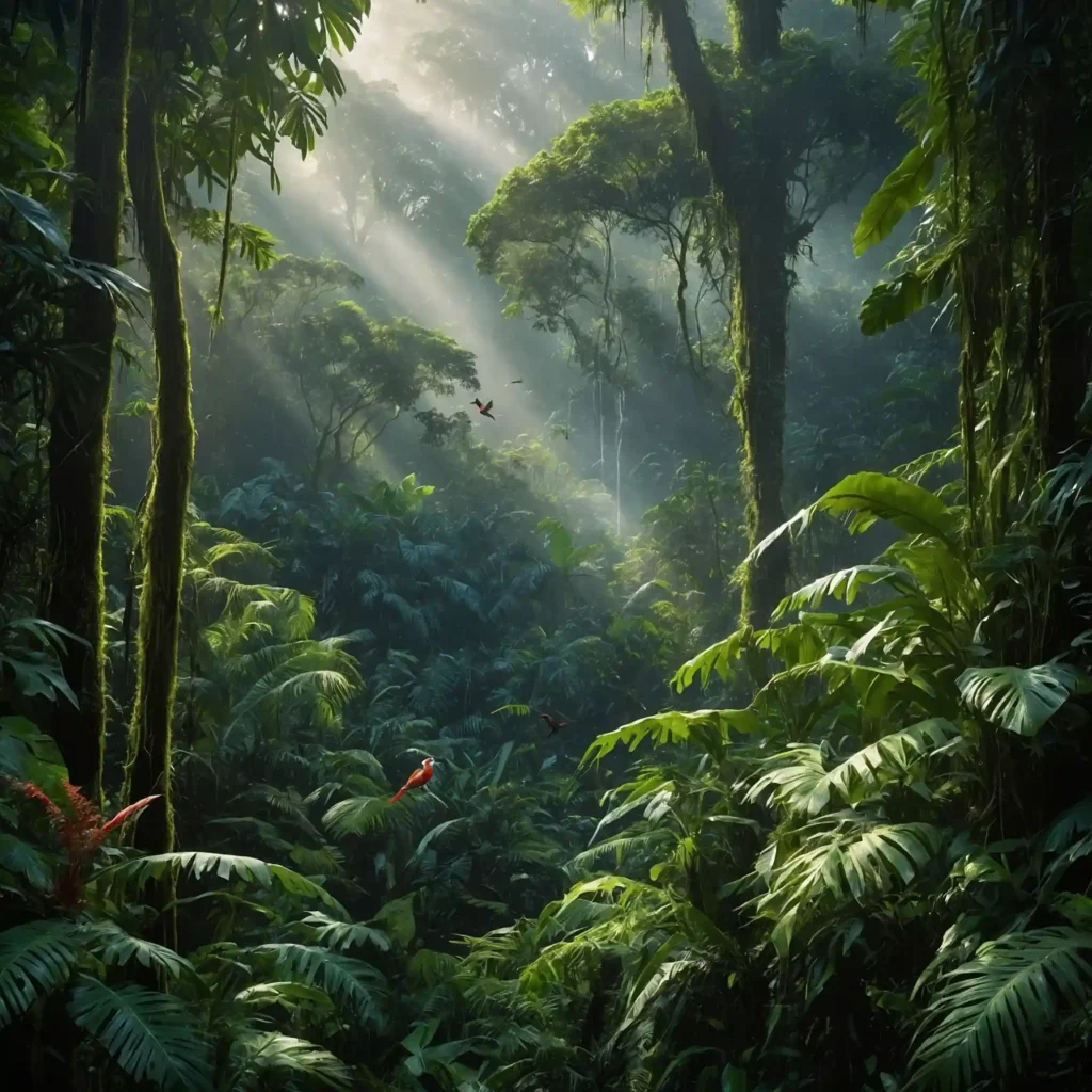 Selva frondosa destino ecoamigable.