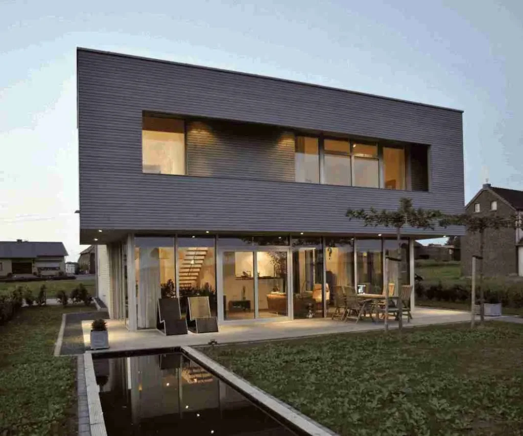 Casa moderna eficiencia energética passivhaus.
