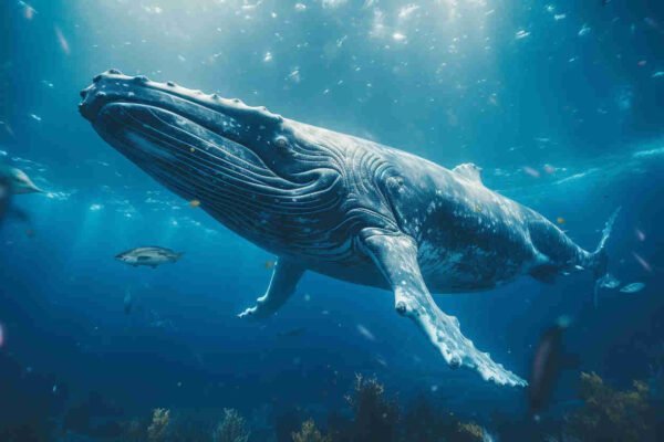 humpwhale swimming
