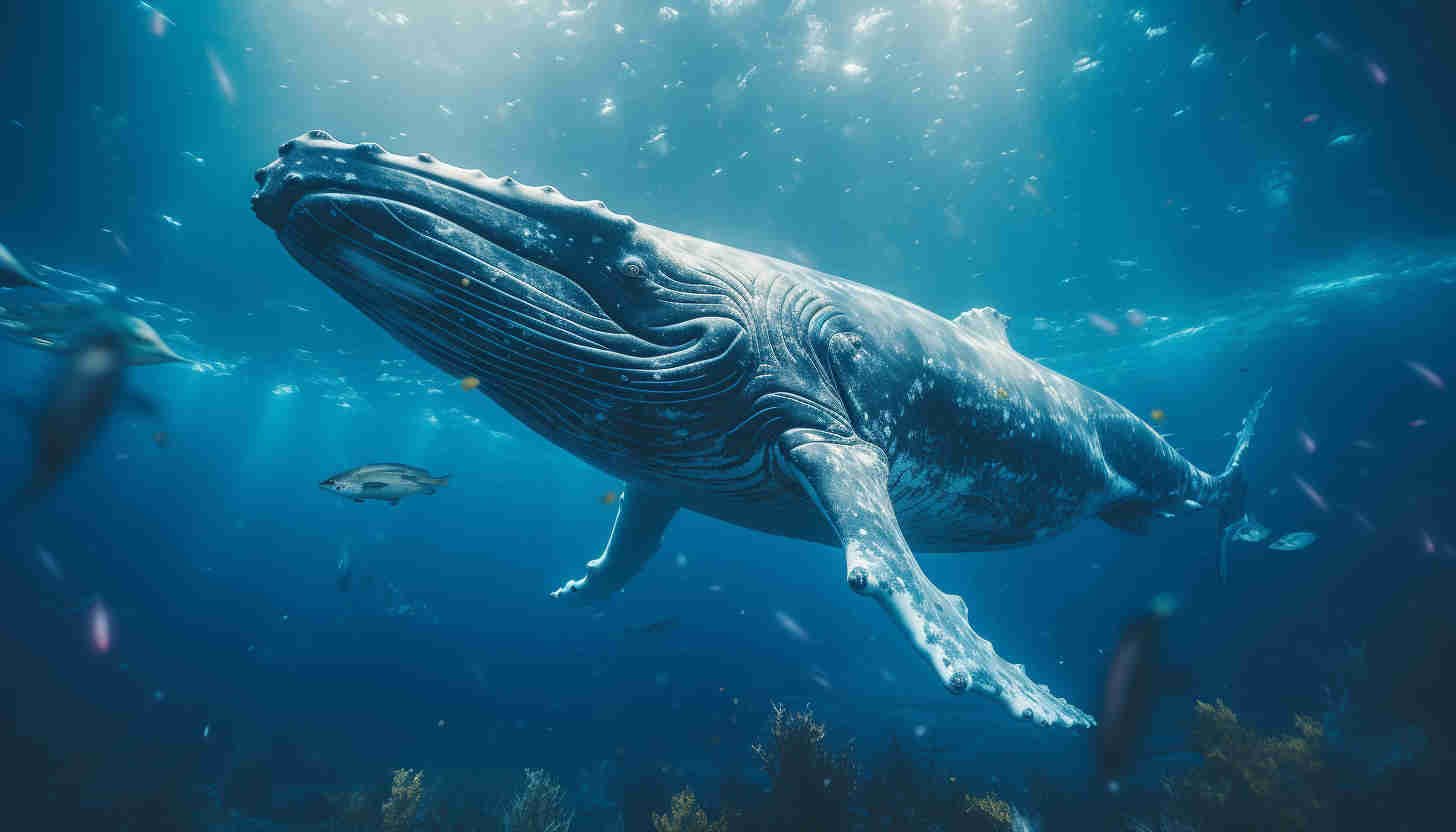 humpwhale swimming