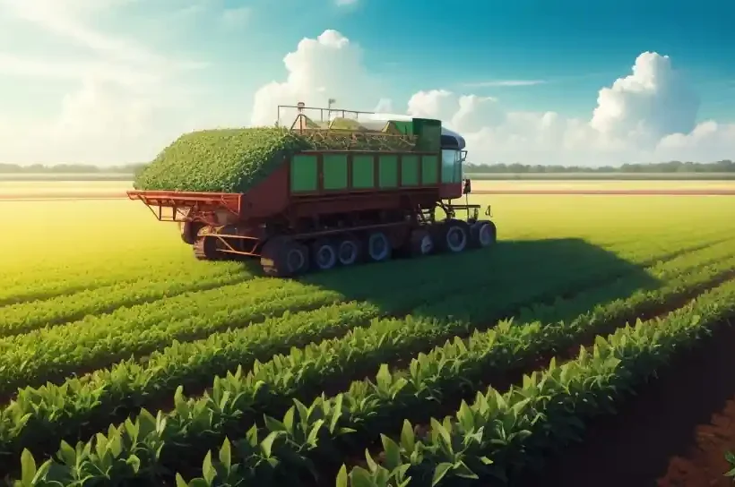 Instalación paneles fotovoltaicos en campo cultivado.