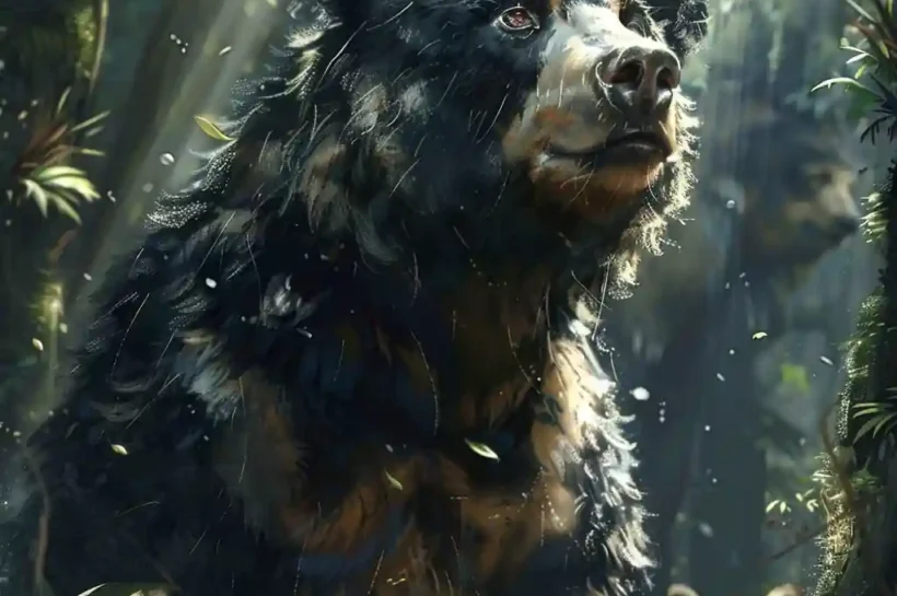 Oso de la Luna en libertad.