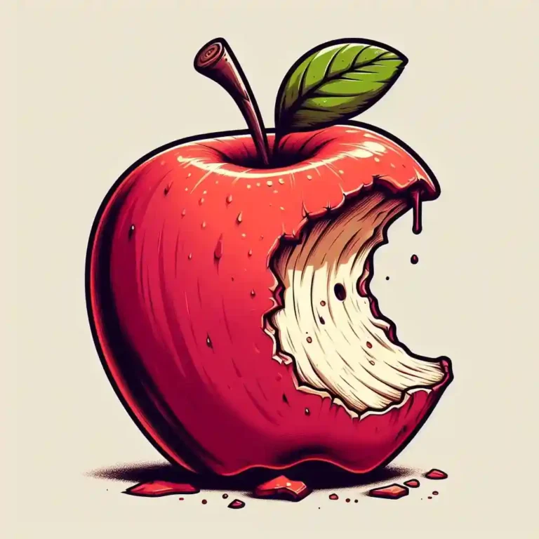 Manzana mordida, medio podrida.