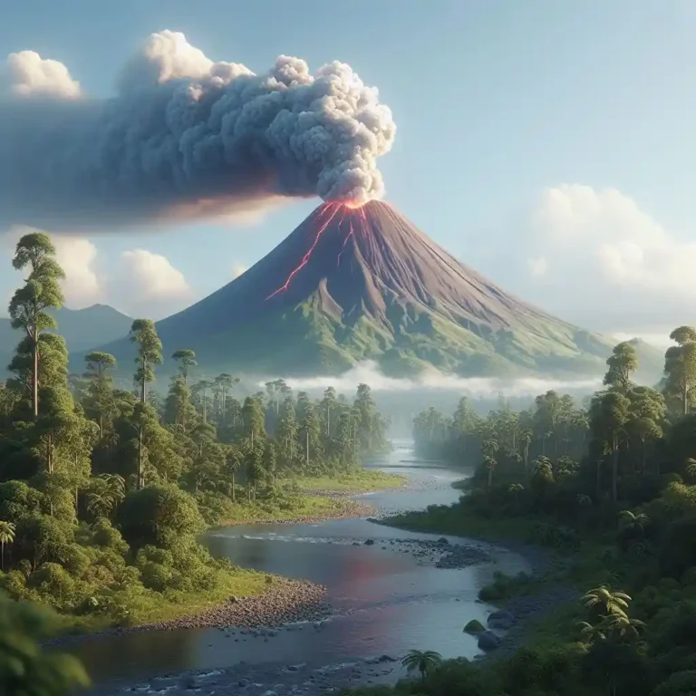 El Monte Ibu en erupción