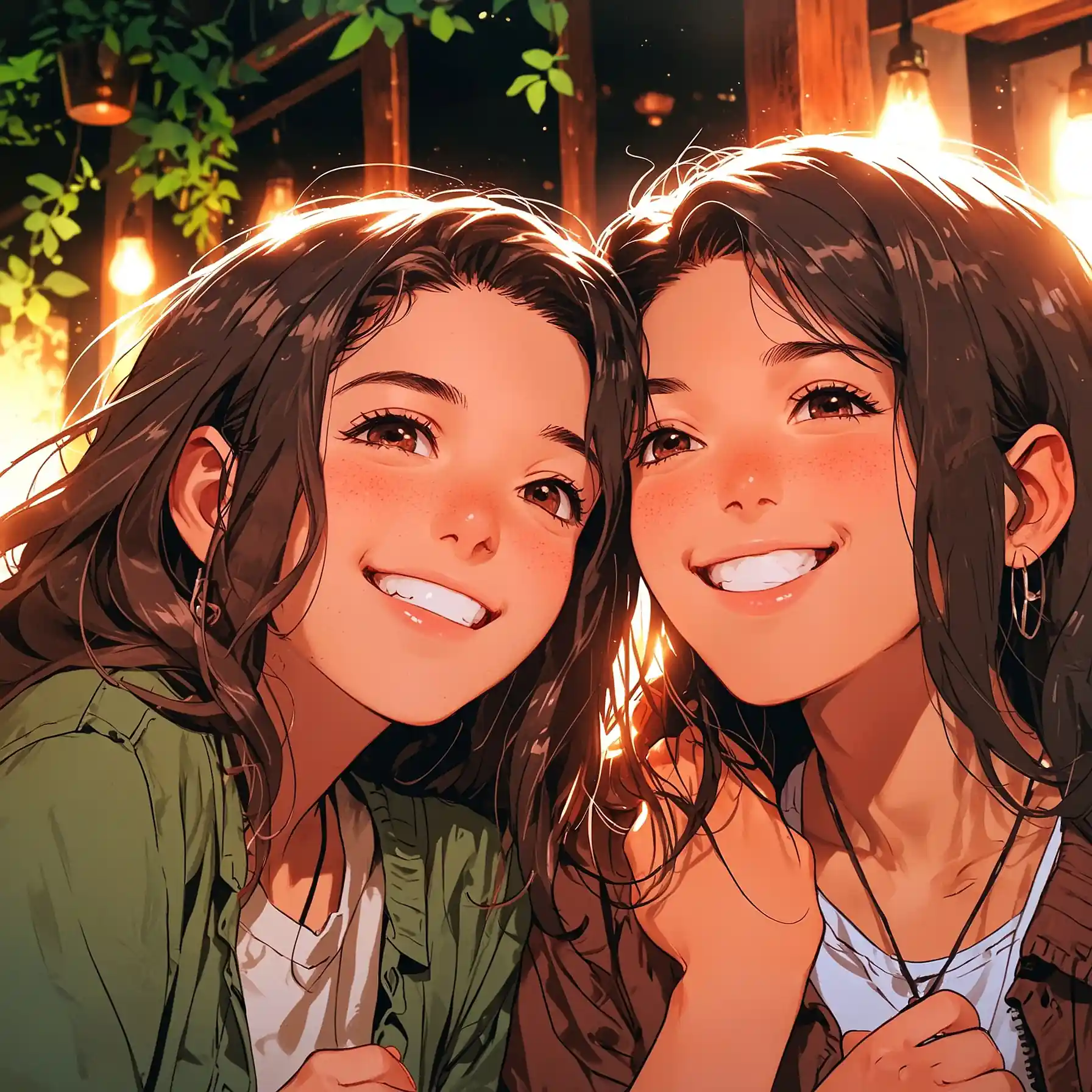 Two anime women.