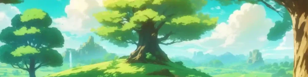 árbol gigante sobre una colina verde.