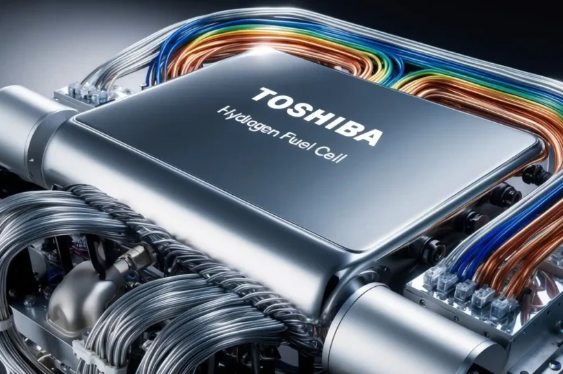 imagen generada por ia de una pila de hidrógeno de Toshiba.