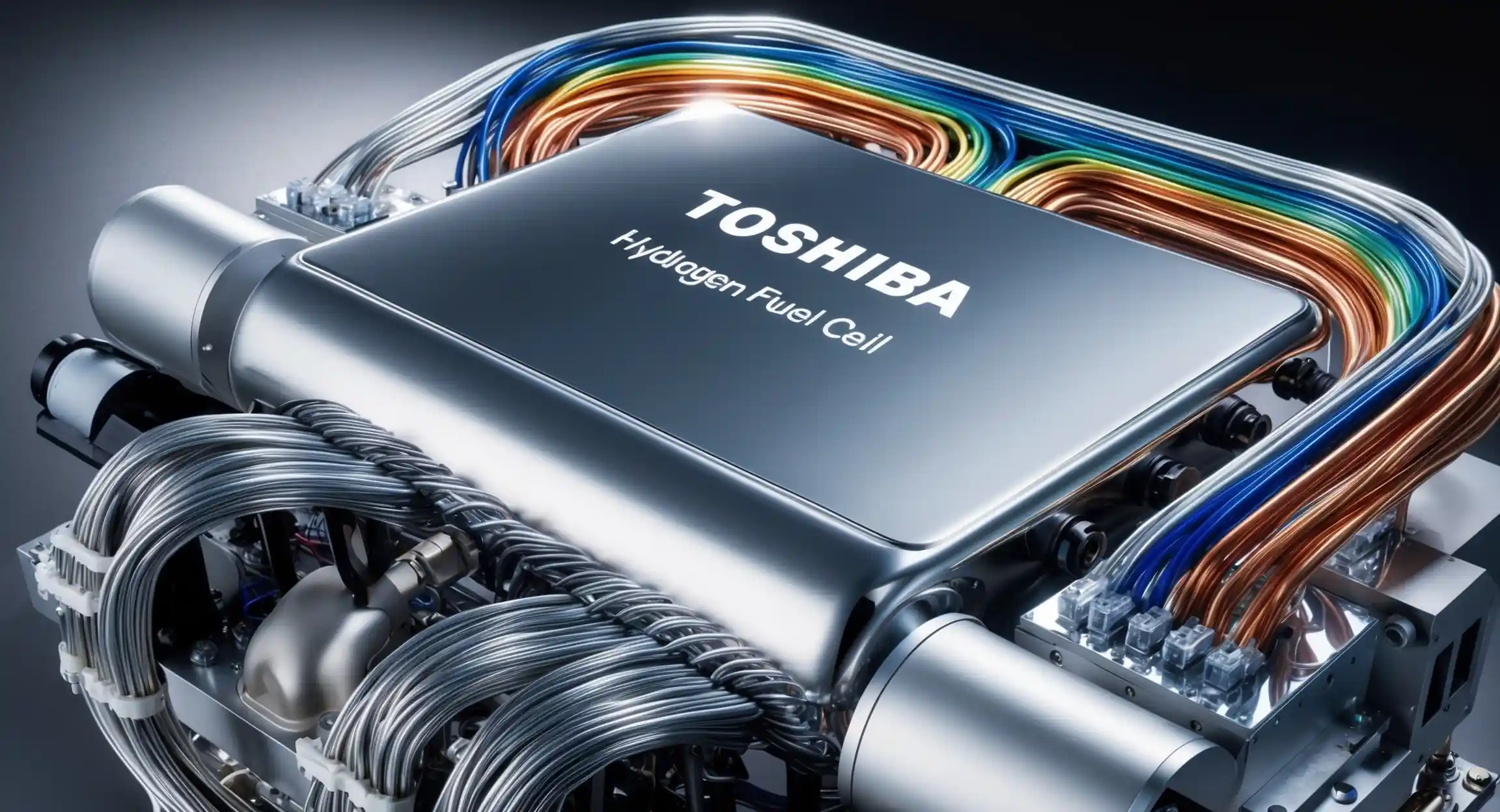 imagen generada por ia de una pila de hidrógeno de Toshiba.