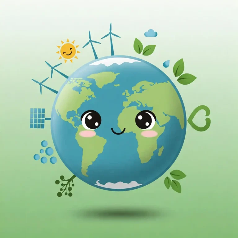 Planeta Tierra estilo cartoon. 5 razones por las que asumir 100% energías renovables.