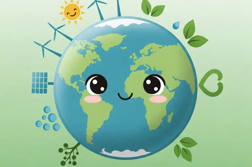 Planeta Tierra estilo cartoon. 5 razones por las que asumir 100% energías renovables.