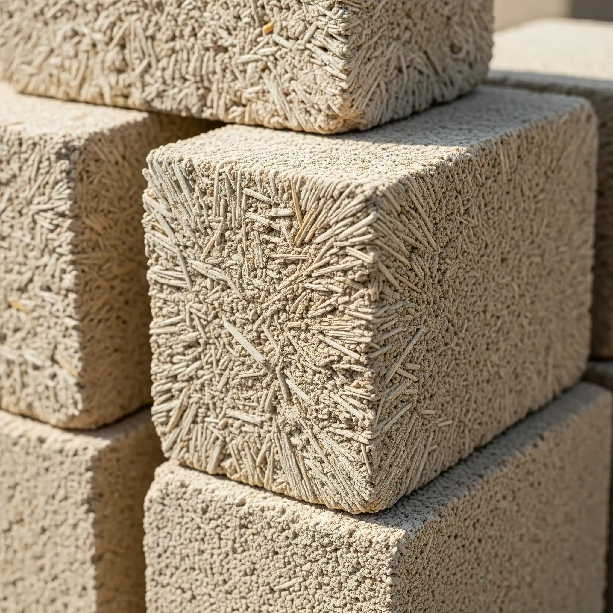 primer plano del bloque de sugarcrete, resaltando su textura