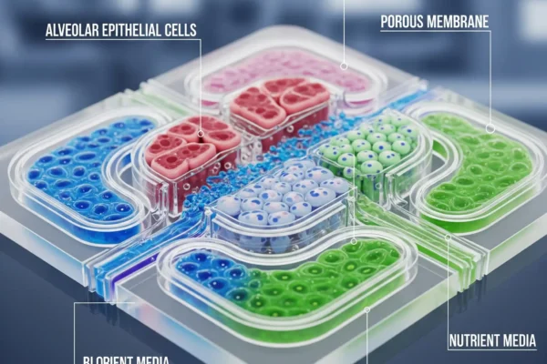 Tecnología de "órgano en un chip" que imita la función de un órgano humano para pruebas sin animales.